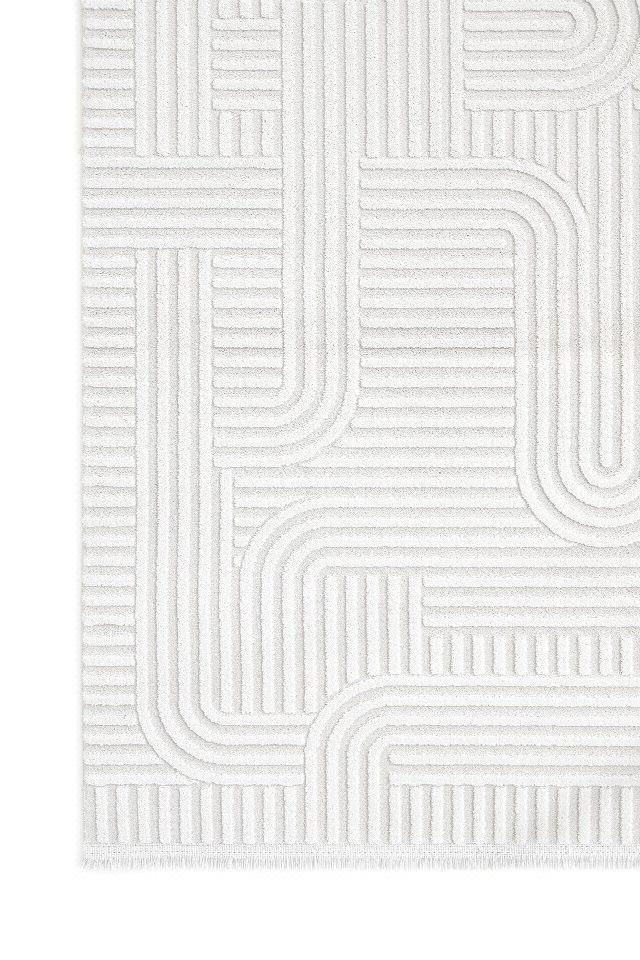 Nova - Maze Takma Saçaklı Modern Oturma Odası, Antre ve Mutfak Halısı