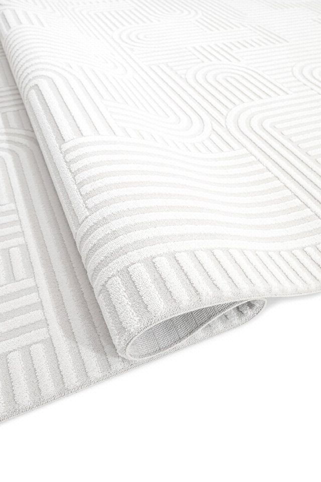 Nova - Maze Takma Saçaklı Modern Oturma Odası, Antre ve Mutfak Halısı