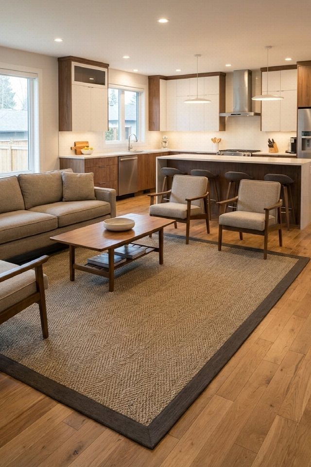 Boston Keten Monterey Bordürlü Sisal Halı