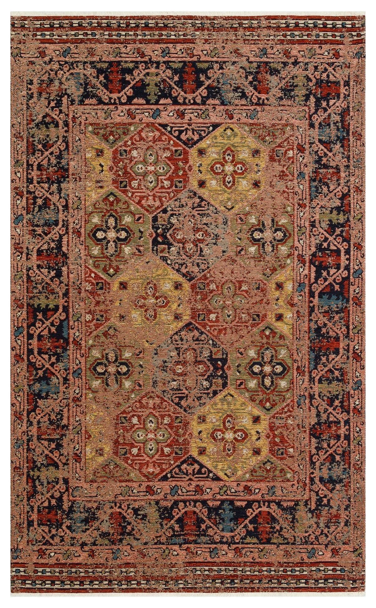 ANADOLU KILIM AND 01 MULTY  Geleneksel Anadolu Motifli Yıkanabilir Kaymaz Tabanlı Şönil Dokuma Halı