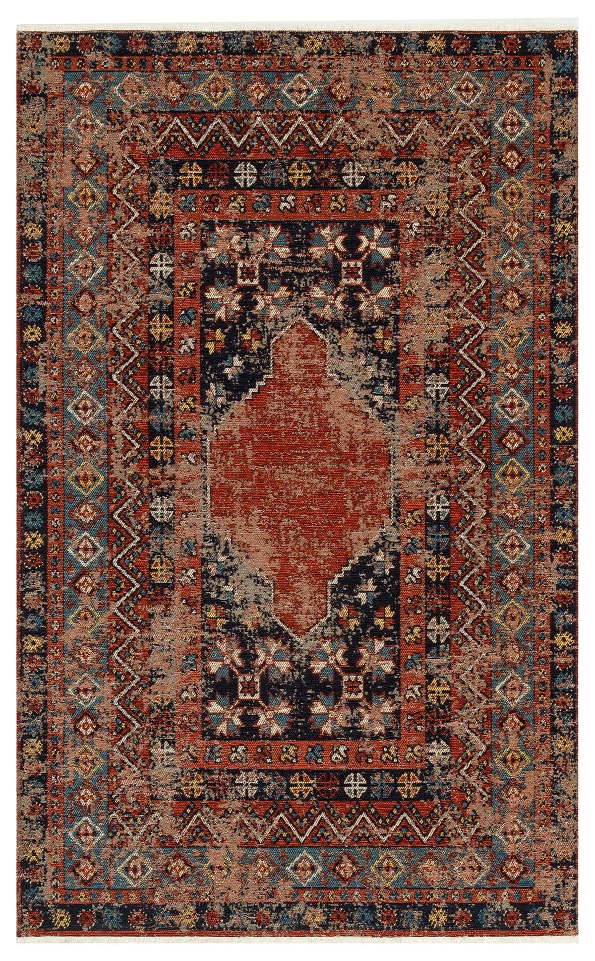 ANADOLU KILIM AND 04 MULTY  Geleneksel Anadolu Motifli Yıkanabilir Kaymaz Tabanlı Şönil Dokuma Halı
