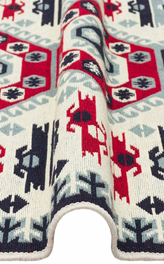 ARYA AR 30 RED  Yıkanabilir Çift Taraflı Modern Desenli Dokuma Kilim