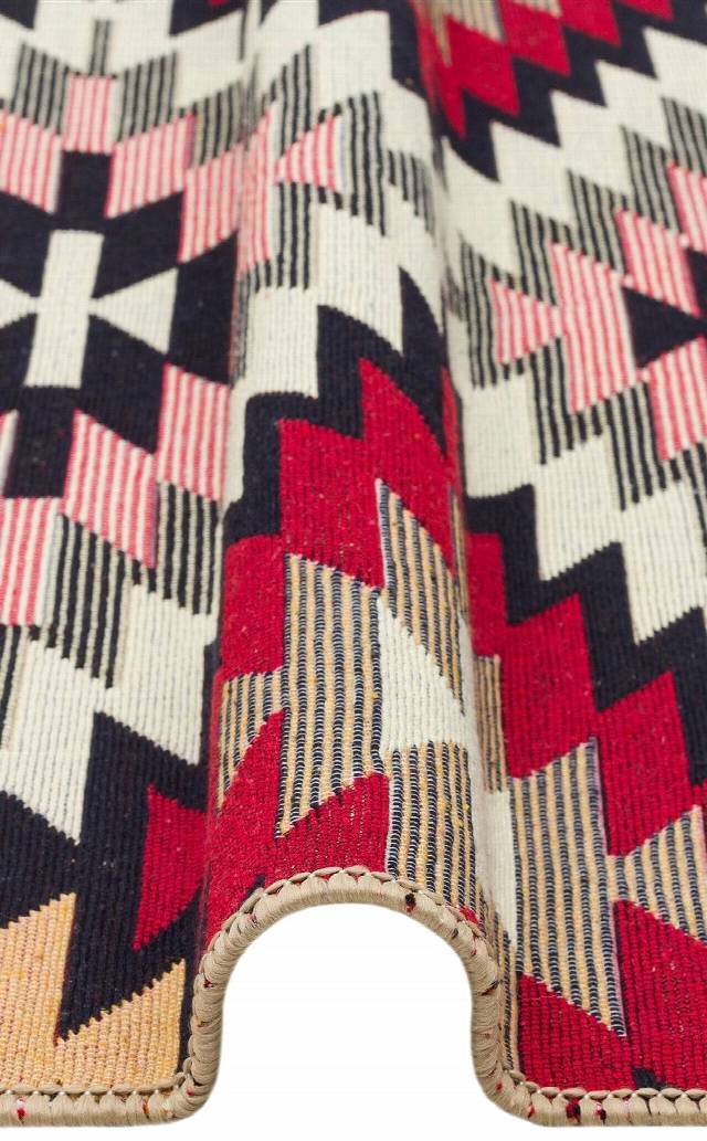 ARYA AR 33 RED  Yıkanabilir Çift Taraflı Modern Desenli Dokuma Kilim