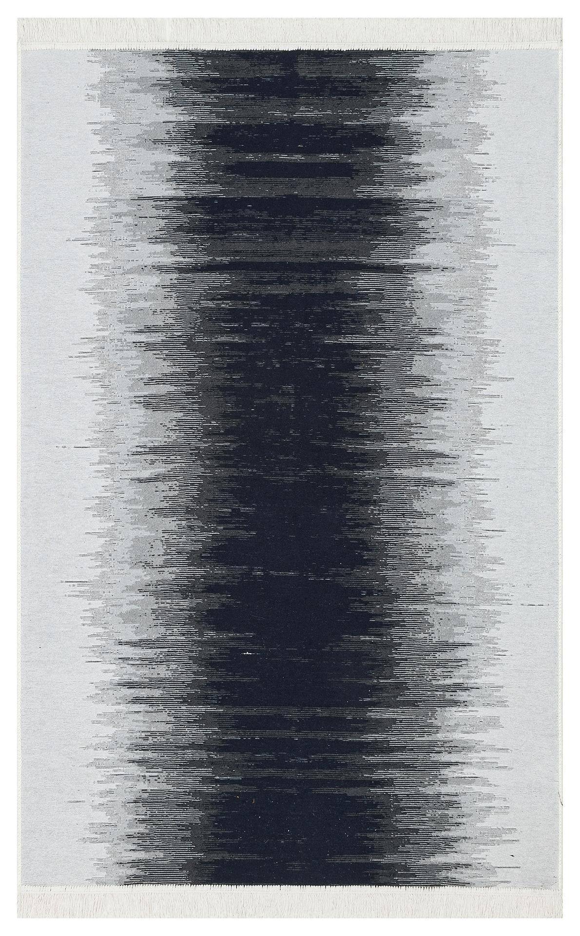 ARYA AR 40 BLACK WHITE  Yıkanabilir Çift Taraflı Modern Desenli Dokuma Kilim