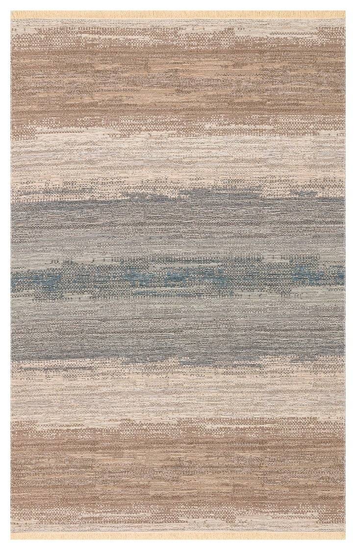 KUTNU KILIM KTN 03 BEIGE BLUE Modern Ombre Renk Geçişli Yıkanabilir Çift Taraflı Kilim
