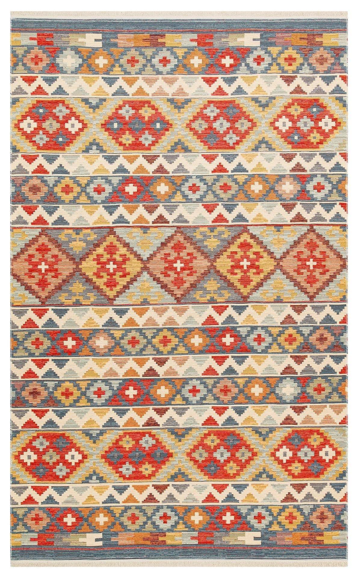 NOMAD NMD 02 AQUA  Yıkanabilir, Çift Taraflı Kullanıma Uygun Yumuşak Tuşeli Otantik Kilim