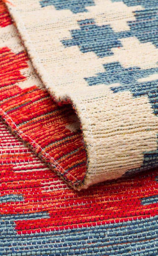 NOMAD NMD 04 NAVY  Yıkanabilir, Çift Taraflı Kullanıma Uygun Yumuşak Tuşeli Otantik Kilim