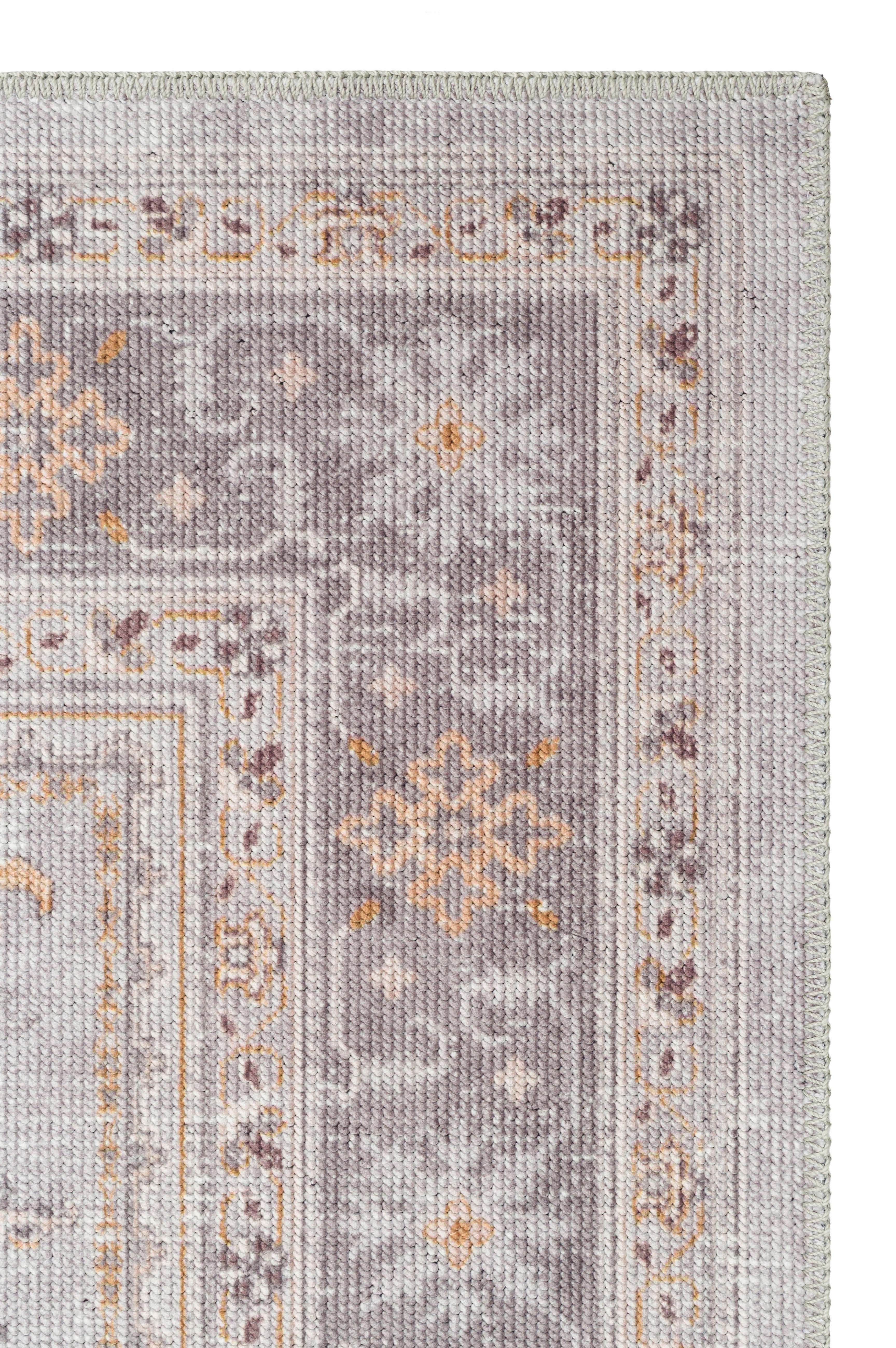 ELISTA VINTAGE ELS 201 GREY BLUE  Vintage Tasarımlı Yumuşak Bukle Dokuma Kaymaz Tabanlı Yıkanabilir Modern Halı