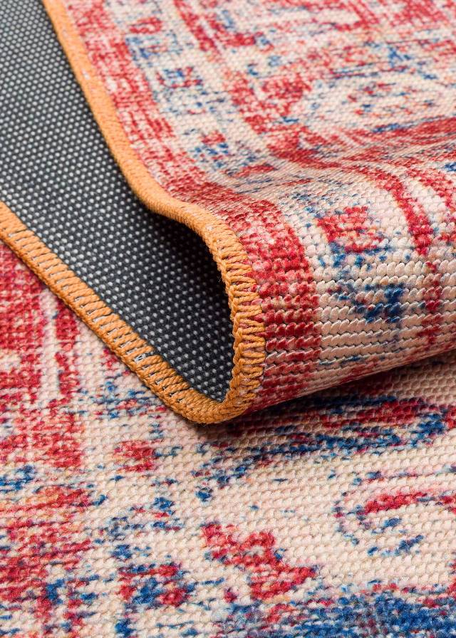 ELISTA VINTAGE ELS 202 RED BEIGE  Vintage Tasarımlı Yumuşak Bukle Dokuma Kaymaz Tabanlı Yıkanabilir Modern Halı
