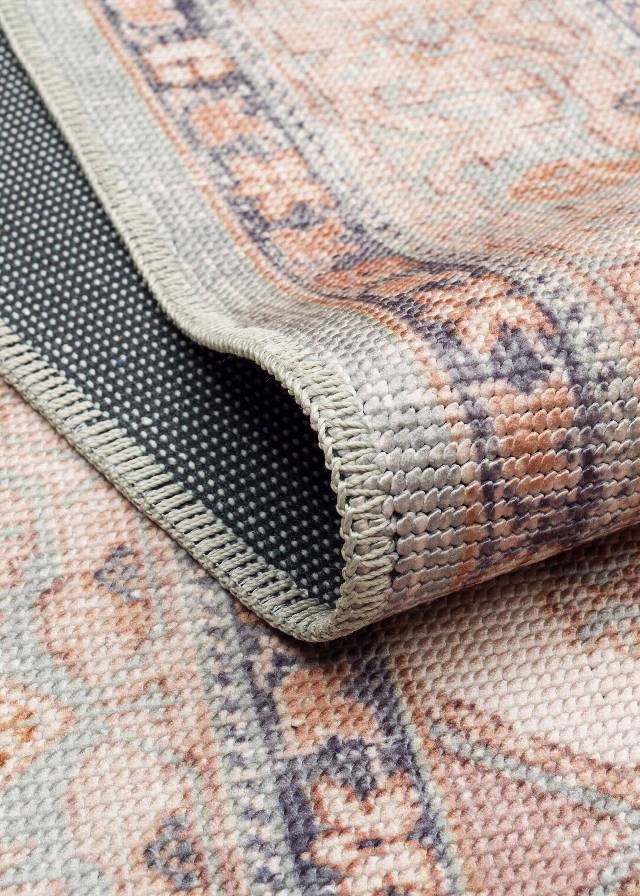 ELISTA VINTAGE ELS 204 BLUE BEIGE  Vintage Tasarımlı Yumuşak Bukle Dokuma Kaymaz Tabanlı Yıkanabilir Modern Halı