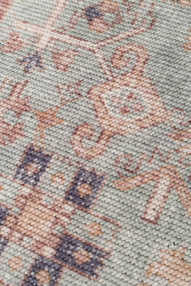 ELISTA VINTAGE ELS 204 BLUE BEIGE  Vintage Tasarımlı Yumuşak Bukle Dokuma Kaymaz Tabanlı Yıkanabilir Modern Halı
