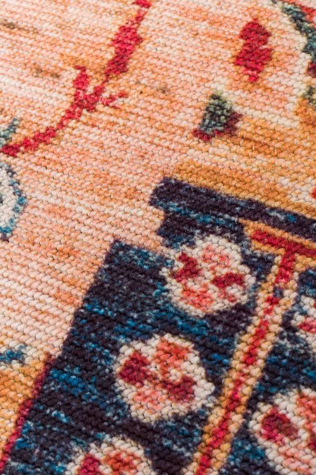 ELISTA VINTAGE ELS 205 MULTY  Vintage Tasarımlı Yumuşak Bukle Dokuma Kaymaz Tabanlı Yıkanabilir Modern Halı