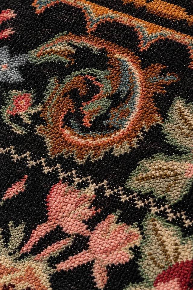 ELISTA VINTAGE ELS 207 BLACK MULTY  Vintage Tasarımlı Yumuşak Bukle Dokuma Kaymaz Tabanlı Yıkanabilir Modern Halı