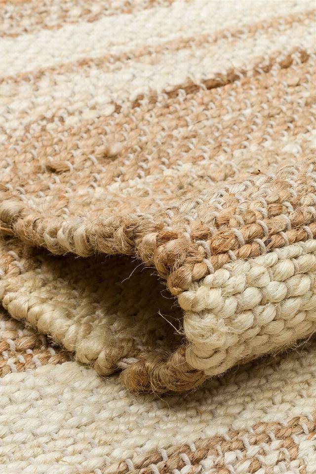 ECHO ECH 11 NATURAL WHITE XW  El Dokuma Naturel Jüt Hasır Halı