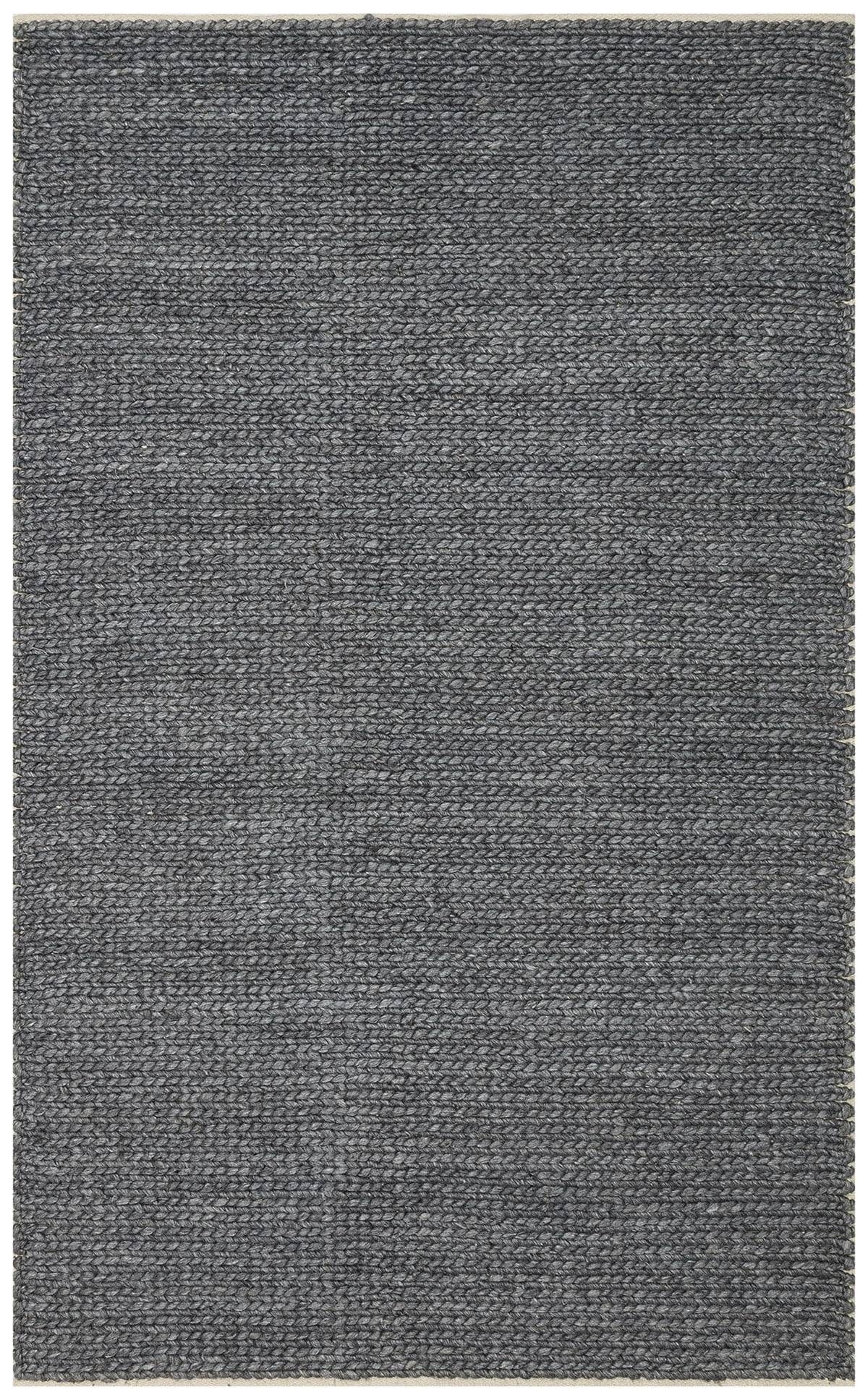 JADE BASKETWEAVE ANTRASIT  Naturel Kazak Örgü Desenli El Dokuma Örgü Halı