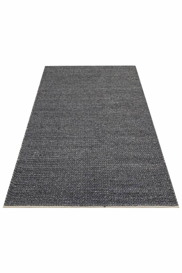 JADE BASKETWEAVE ANTRASIT  Naturel Kazak Örgü Desenli El Dokuma Örgü Halı