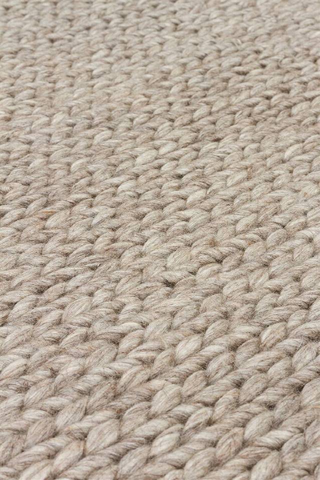 JADE BASKETWEAVE BROWN  Naturel Kazak Örgü Desenli El Dokuma Örgü Halı