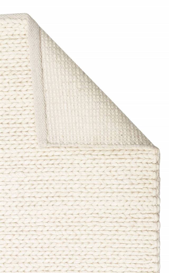 JADE BASKETWEAVE CREAM  Naturel Kazak Örgü Desenli El Dokuma Örgü Halı