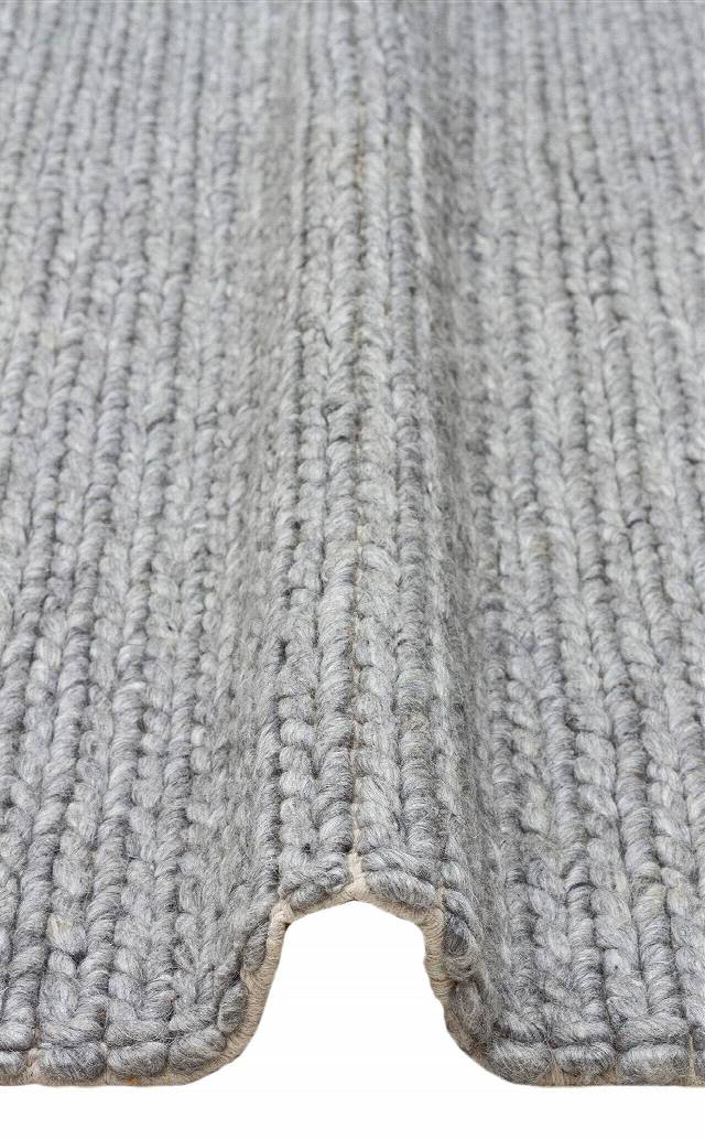 JADE BASKETWEAVE GREY  Naturel Kazak Örgü Desenli El Dokuma Örgü Halı