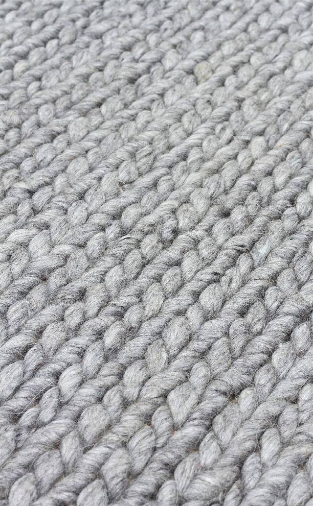 JADE BASKETWEAVE GREY  Naturel Kazak Örgü Desenli El Dokuma Örgü Halı
