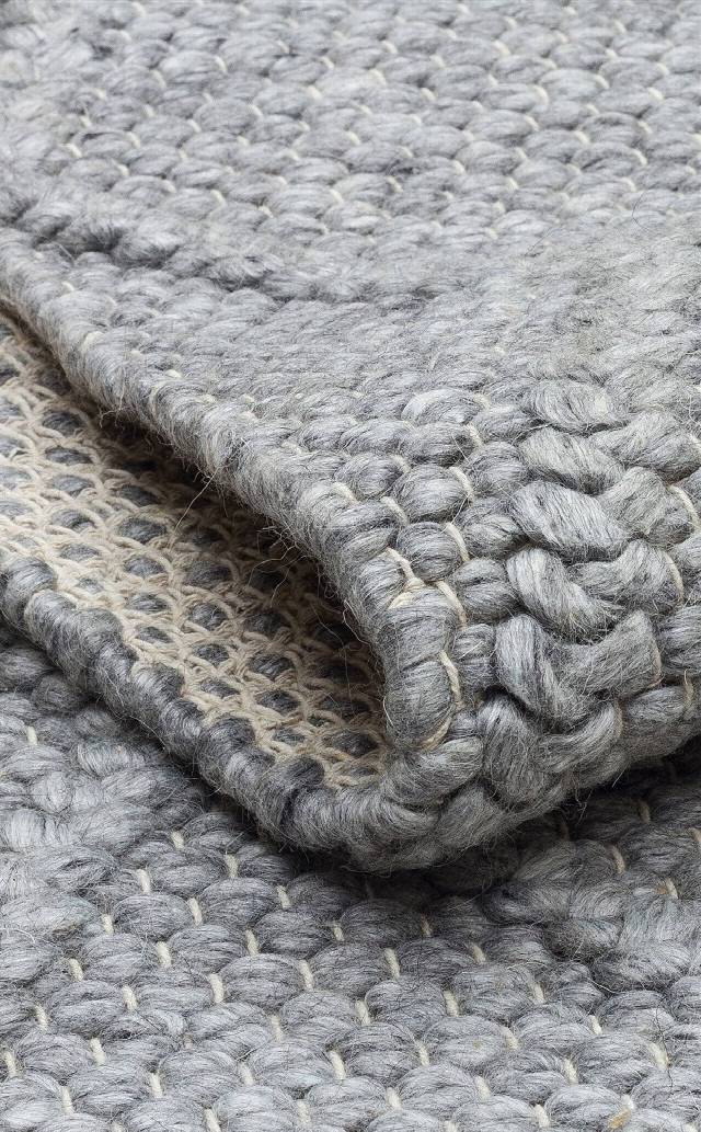 JADE DIAMOND GREY  Naturel Kazak Örgü Desenli El Dokuma Örgü Halı