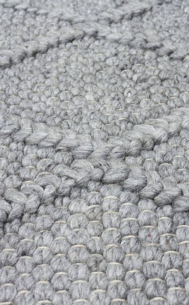JADE DIAMOND GREY  Naturel Kazak Örgü Desenli El Dokuma Örgü Halı