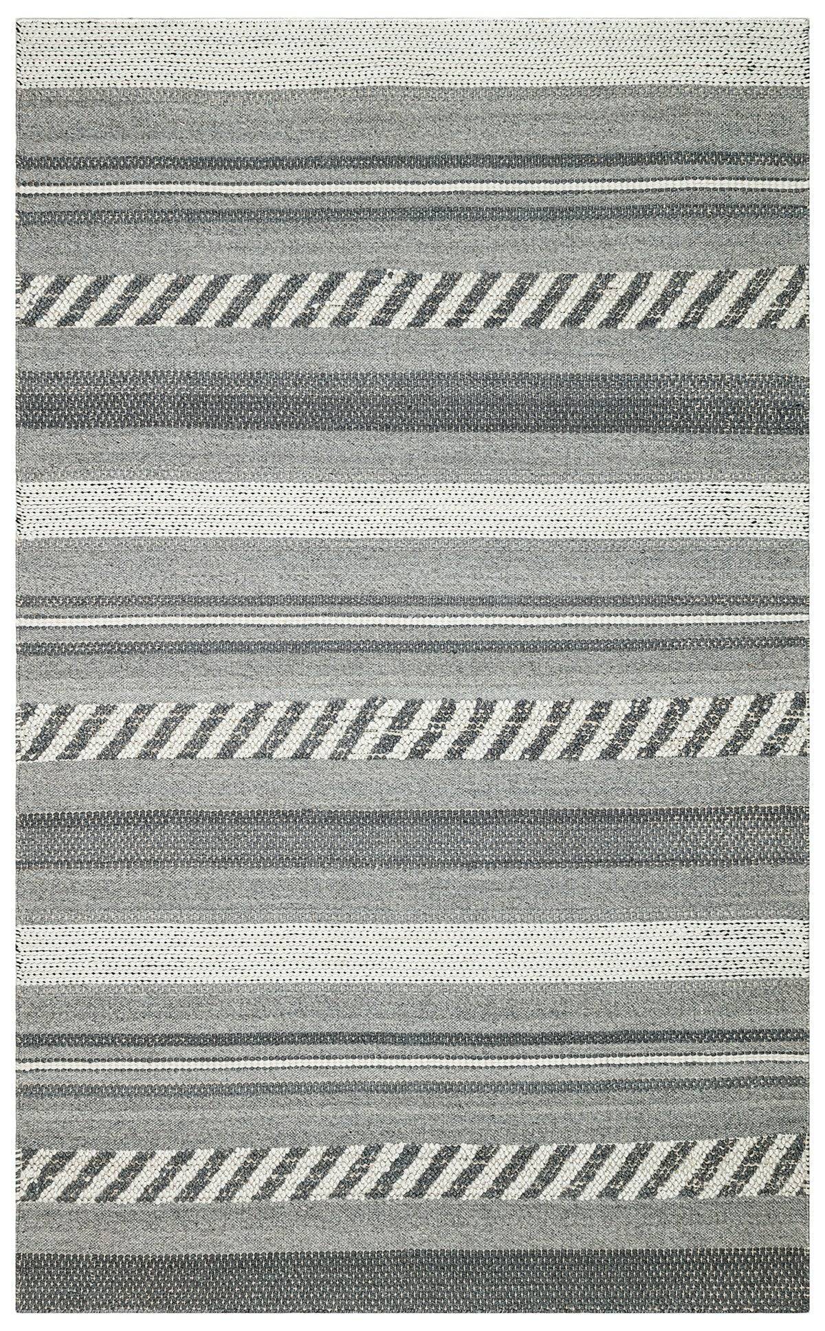 JADE JD 05 GREY  Naturel Kazak Örgü Desenli El Dokuma Örgü Halı