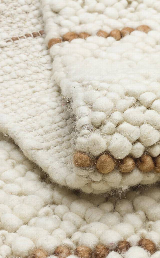 JADE JD 06 NATURAL  Naturel Kazak Örgü Desenli El Dokuma Örgü Halı