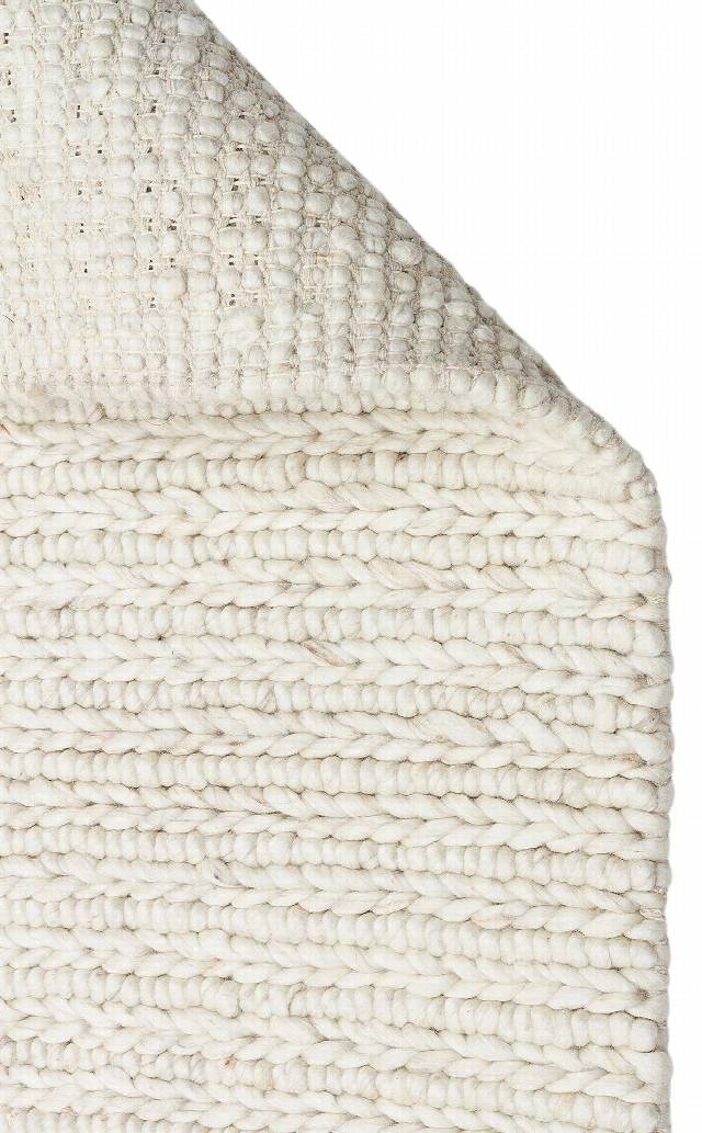JADE JD 07 L.BEIGE  Naturel Kazak Örgü Desenli El Dokuma Örgü Halı