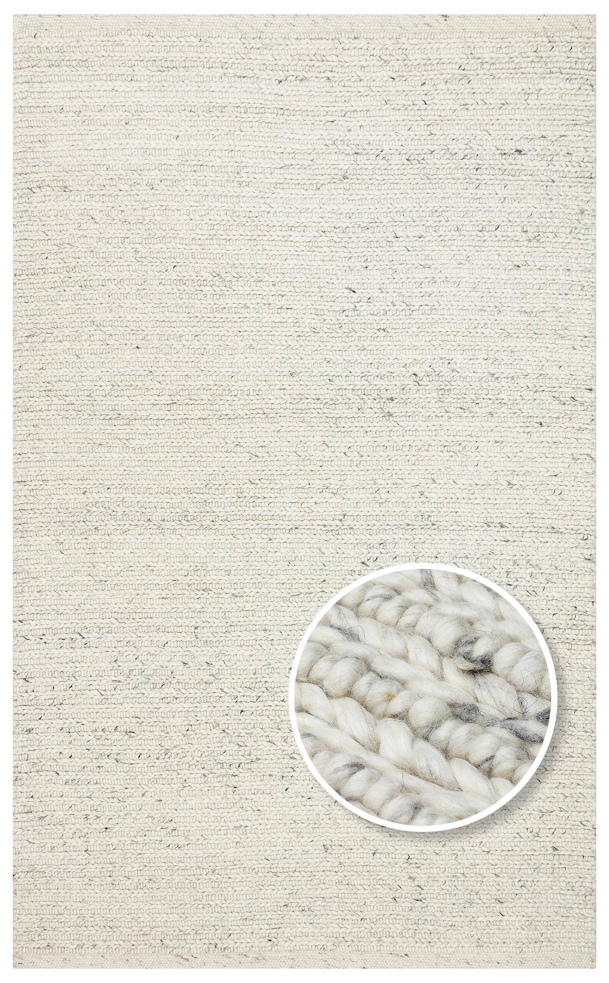 JADE JD 07 L.GREY  Naturel Kazak Örgü Desenli El Dokuma Örgü Halı