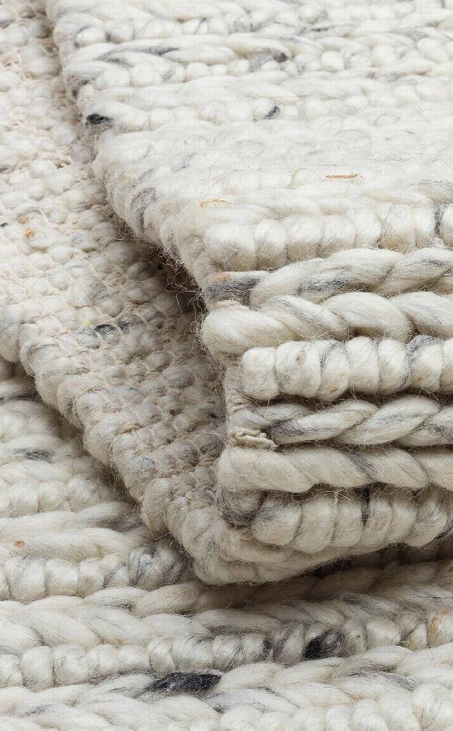 JADE JD 07 L.GREY  Naturel Kazak Örgü Desenli El Dokuma Örgü Halı