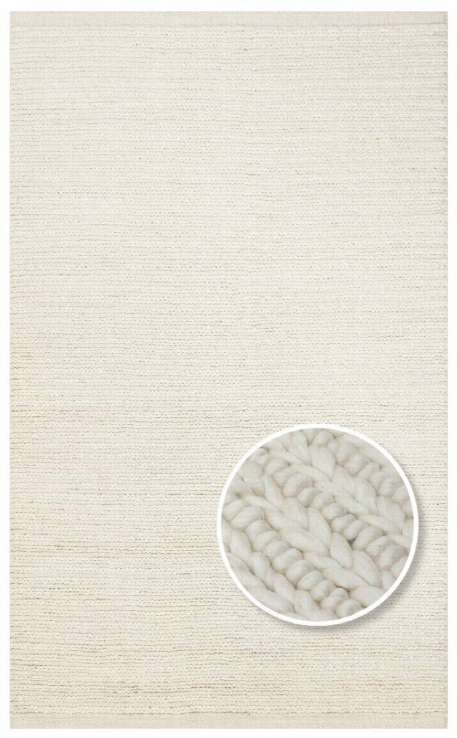 JADE JD 07 WHITE  Naturel Kazak Örgü Desenli El Dokuma Örgü Halı
