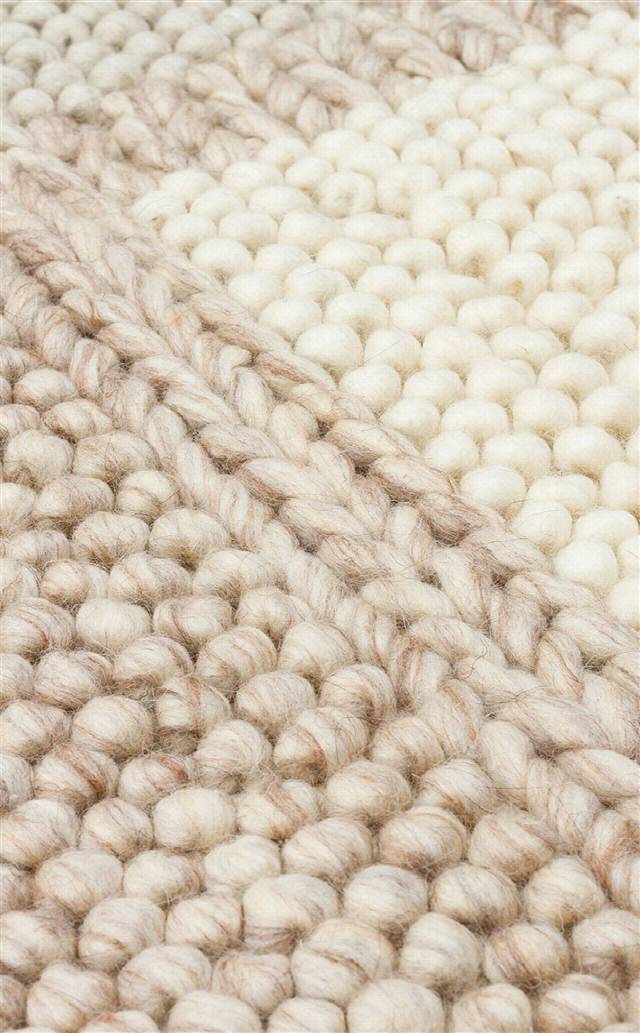 JADE MARJORY NATURAL  Naturel Kazak Örgü Desenli El Dokuma Örgü Halı