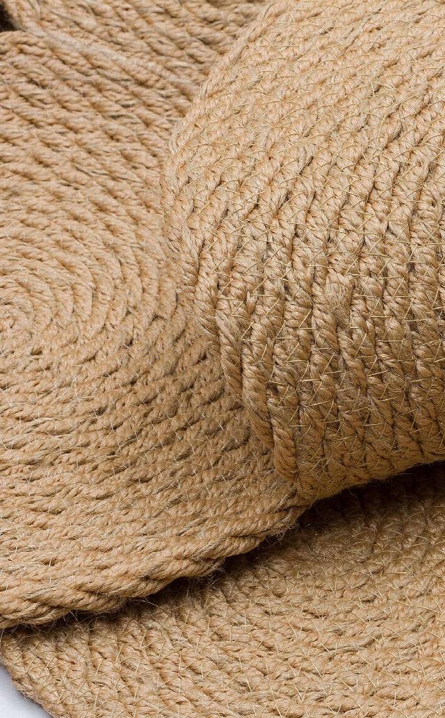 PATNA PTN 07 JUT NATURAL  Jüt Hasır Görünümlü Hav Toz Vermez Örgü Halı