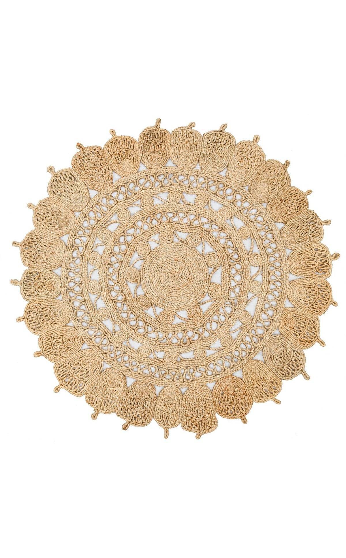 SOLO CA-108 NATURAL XW  Yuvarlak veya Oval El Dokuma Naturel Jüt Hasır Halı