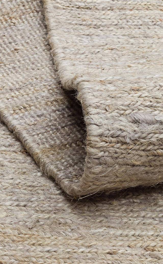SOUMAK SMK PLAIN GREY  Soumak Örgülü Naturel Kendir Halı