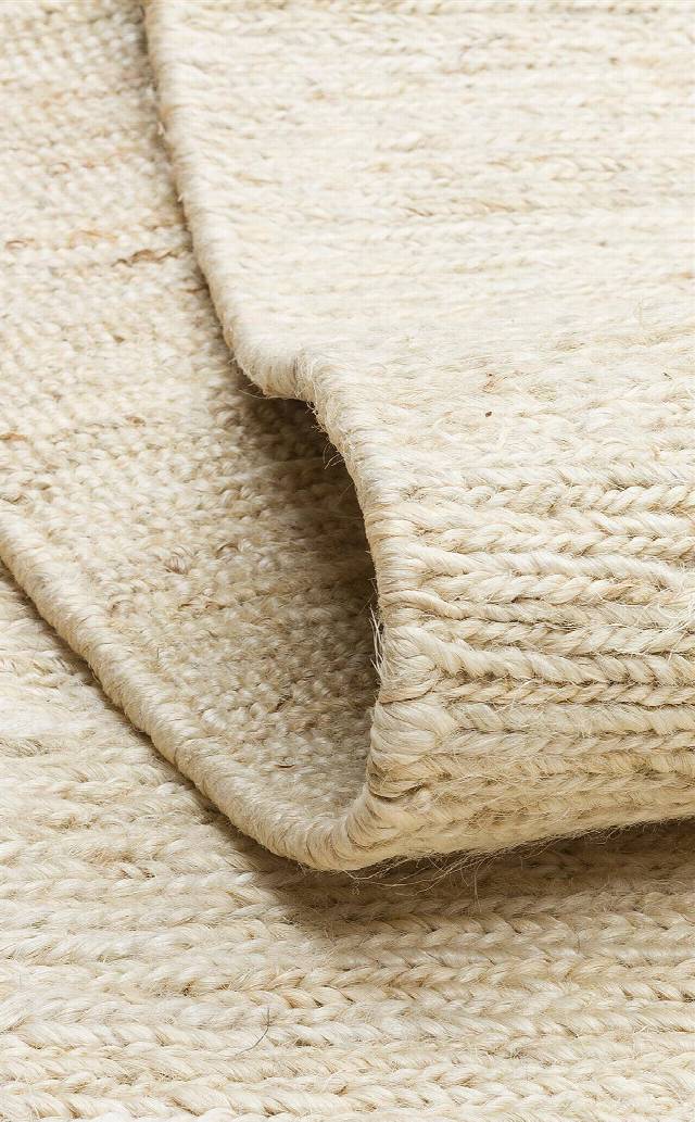 SOUMAK SMK PLAIN IVORY  Soumak Örgülü Naturel Kendir Halı