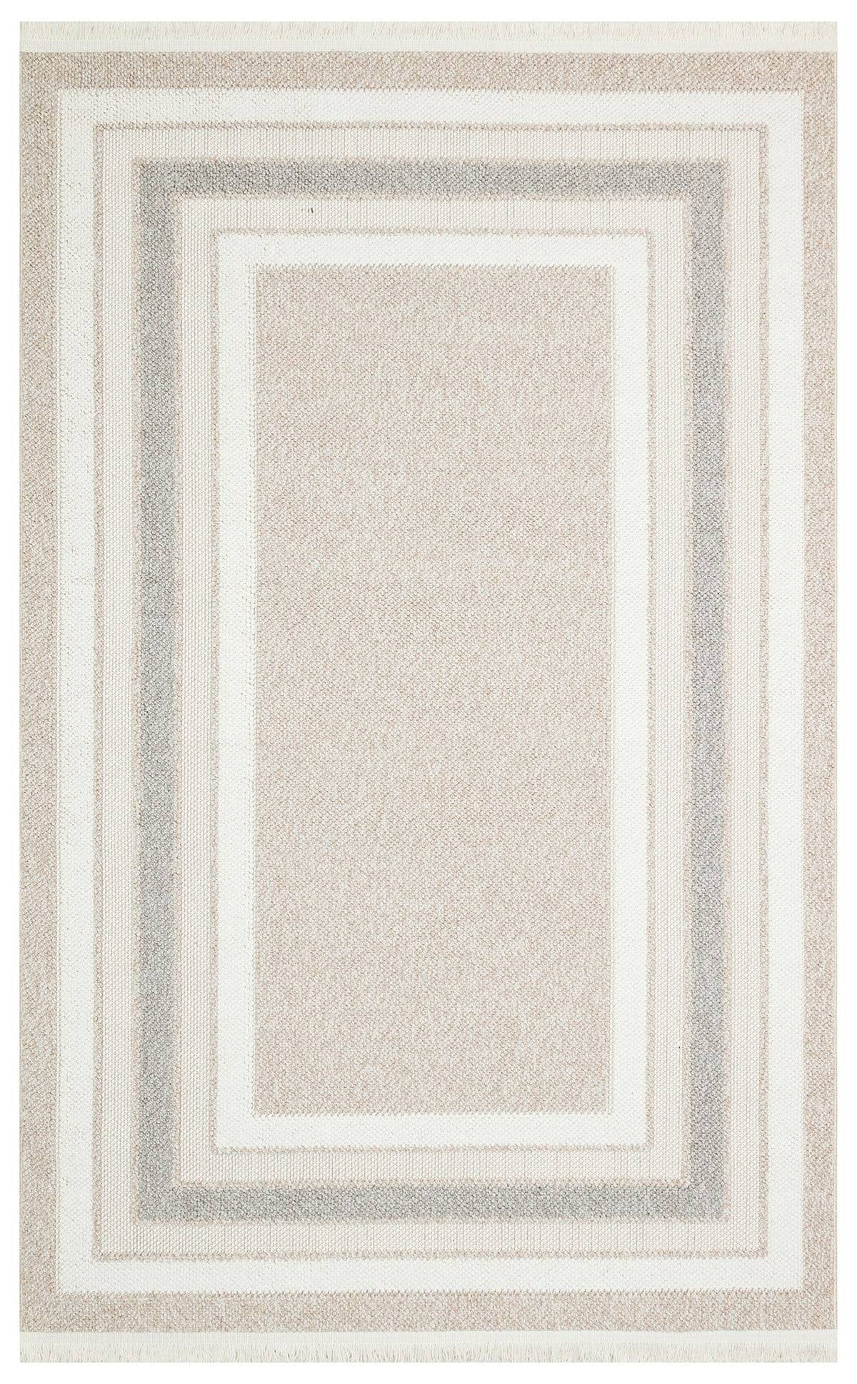 MOTTO MOT 04 BEIGE GREY  Yumuşak Tuşeli Örgü Dokuma Modern Makine Halısı