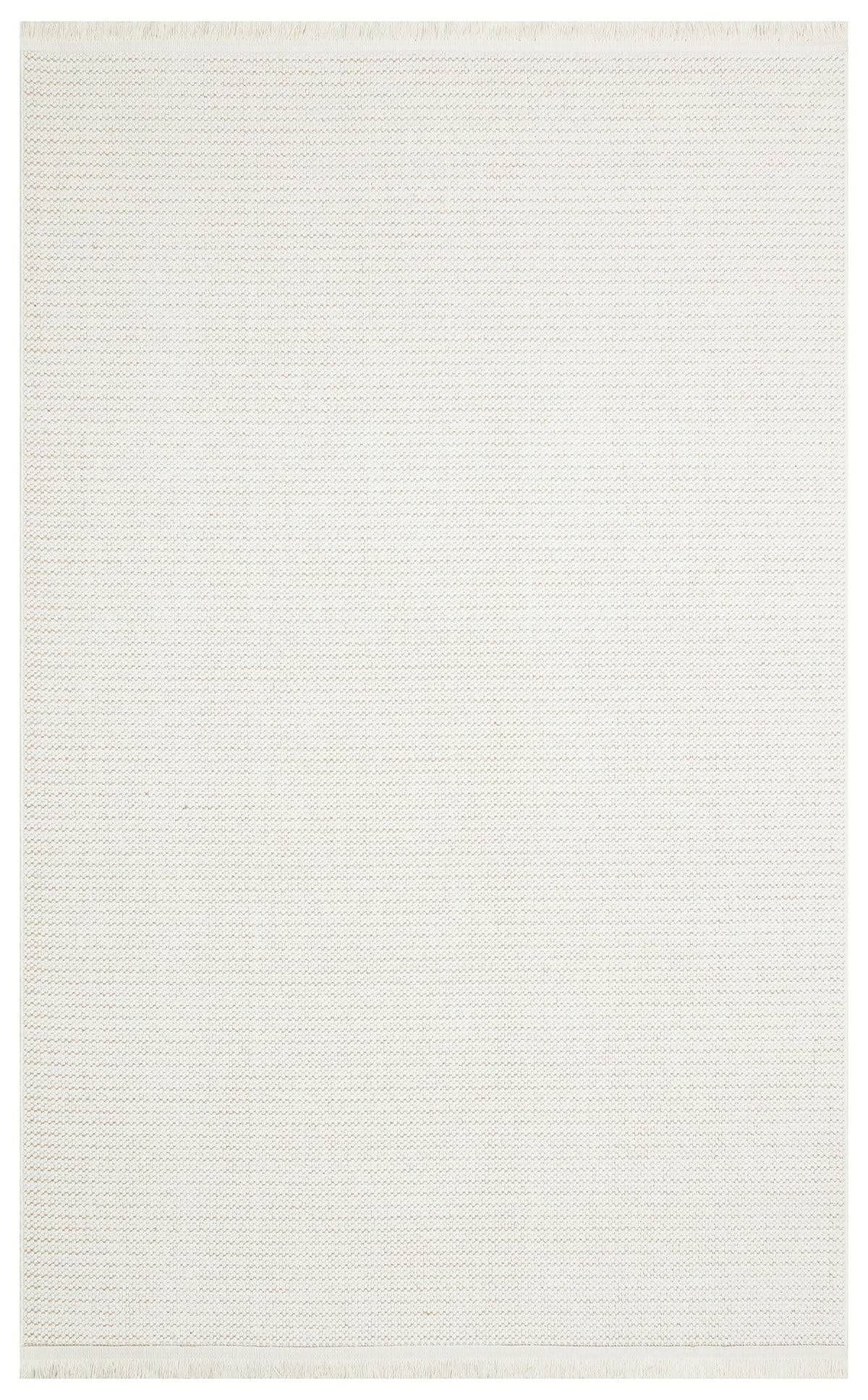 MOTTO MOT PLAIN WHITE  Yumuşak Tuşeli Örgü Dokuma Modern Makine Halısı