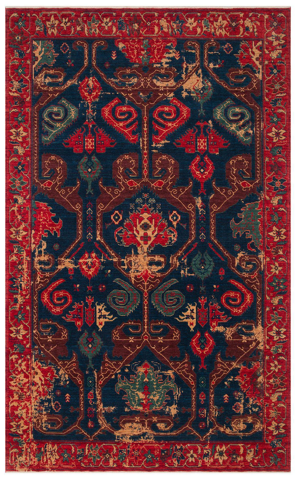 KADIM KDM 05 RED VINTAGE  Anadolu Motiflerine Sahip Yeni Zellanda Yünü İle Üretilen El Emeği Yüksek Kara Tezgah Halısı