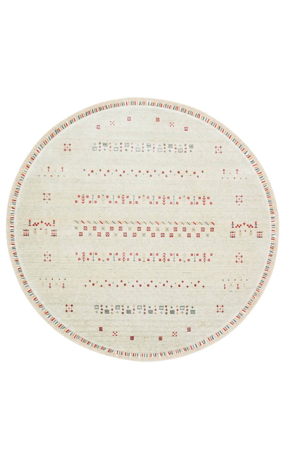 ZARA ZR 06 BEIGE Q  Otantik Desenli Özel Hav Vermeyen ve Kolay Temizlenebilir Tensel Kullanılarak El Emeği ile Özel Tezgahlarda Üretilen Modern Uşak Halısı