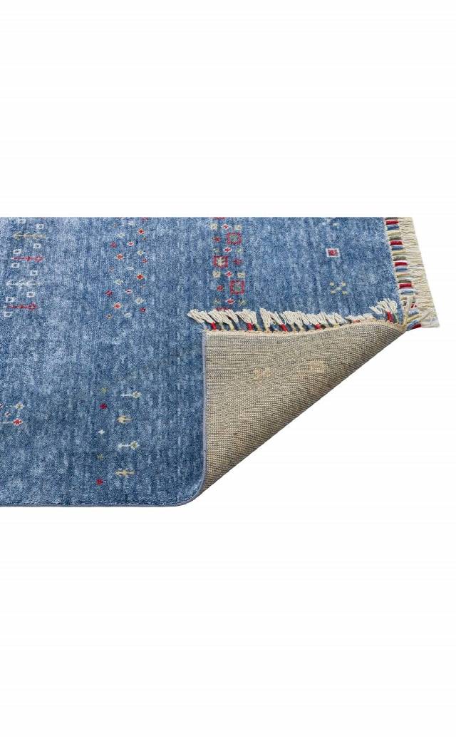 ZARA ZR 06 BLUE  Otantik Desenli Özel Hav Vermeyen ve Kolay Temizlenebilir Tensel Kullanılarak El Emeği ile Özel Tezgahlarda Üretilen Modern Uşak Halısı