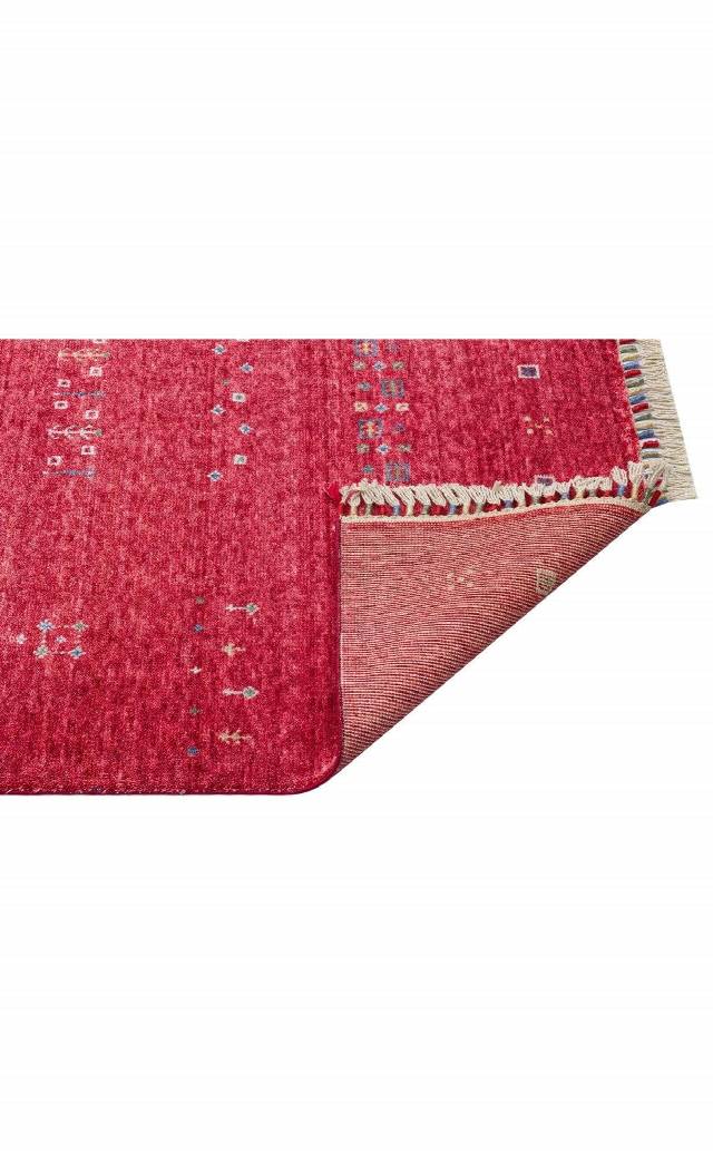 ZARA ZR 06 RED  Otantik Desenli Özel Hav Vermeyen ve Kolay Temizlenebilir Tensel Kullanılarak El Emeği ile Özel Tezgahlarda Üretilen Modern Uşak Halısı
