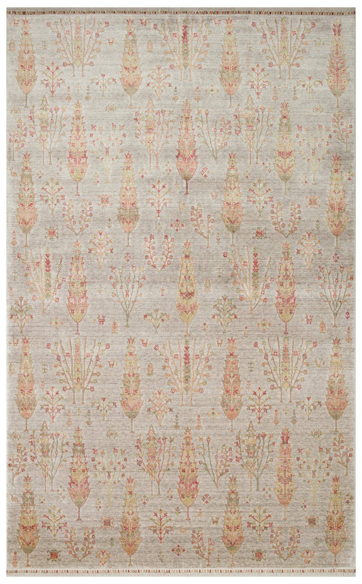 ZARA ZR 08 BEIGE AUTUMN  Otantik Desenli Özel Hav Vermeyen ve Kolay Temizlenebilir Tensel Kullanılarak El Emeği ile Özel Tezgahlarda Üretilen Modern Uşak Halısı
