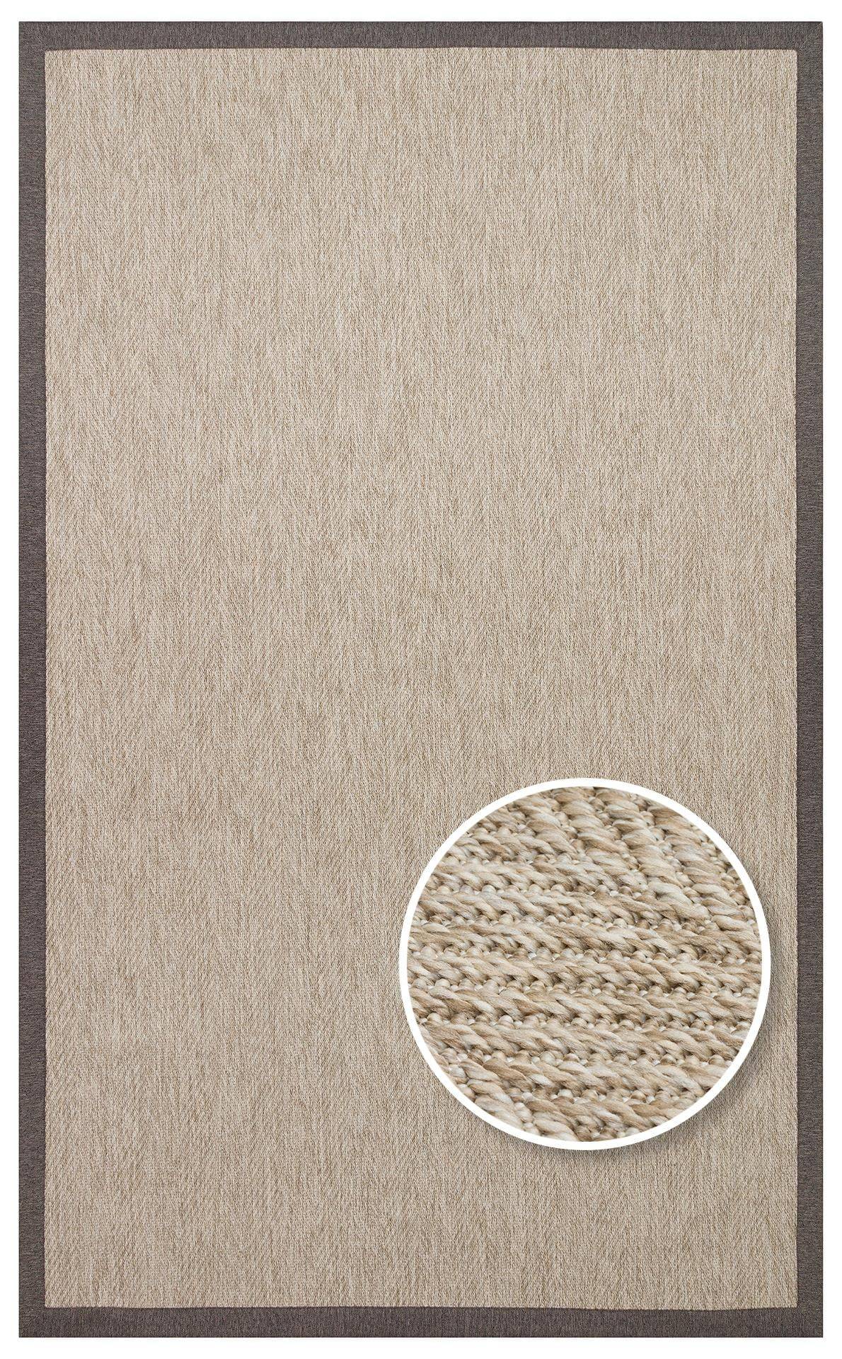 VENTURA SISAL VNT 2704 L.BEIGE BRD DARK MIX  İç ve Dış Mekan Kullanımına Uygun Hav Vermeyen Kolay Temizlenebilir Sisal Görünümlü Halı
