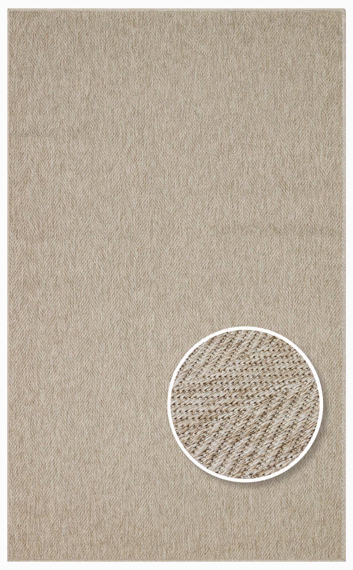 VENTURA SISAL VNT 2704 L.BEIGE  İç ve Dış Mekan Kullanımına Uygun Hav Vermeyen Kolay Temizlenebilir Sisal Görünümlü Halı