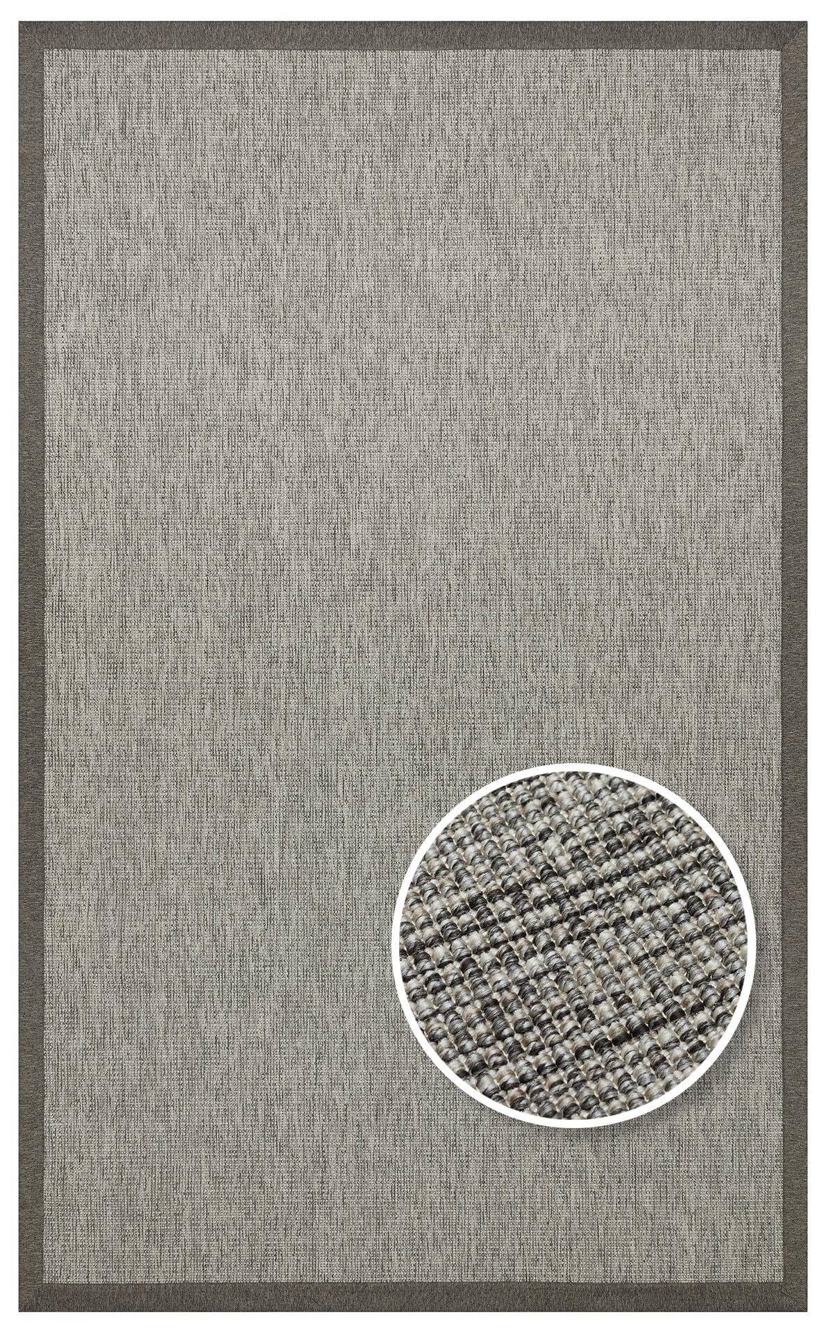 VENTURA SISAL VNT 2705 GREY BRD DARK MIX  İç ve Dış Mekan Kullanımına Uygun Hav Vermeyen Kolay Temizlenebilir Sisal Görünümlü Halı