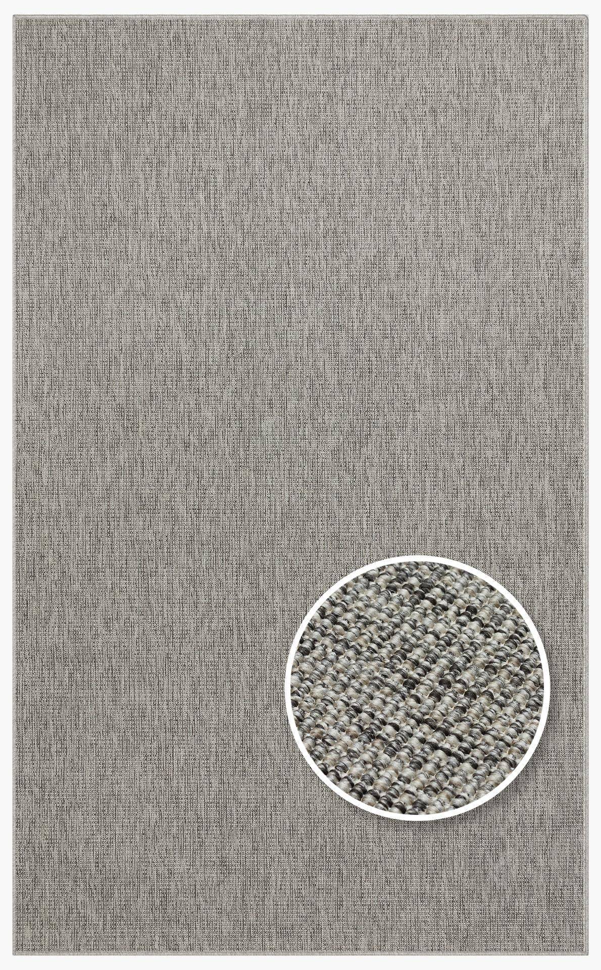 VENTURA SISAL VNT 2705 GREY  İç ve Dış Mekan Kullanımına Uygun Hav Vermeyen Kolay Temizlenebilir Sisal Görünümlü Halı