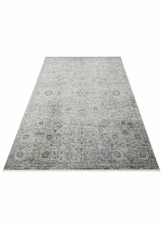 AJMER JM 01 BLUE  Özel Yumuşak Tuşeli Tonsürton Vintage Makine Halısı