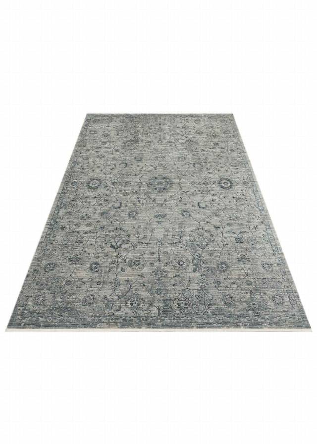 AJMER JM 01 BLUE  Özel Yumuşak Tuşeli Tonsürton Vintage Makine Halısı